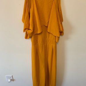 Mustard Colour Jumpsuit from Boohoo with Ruffles